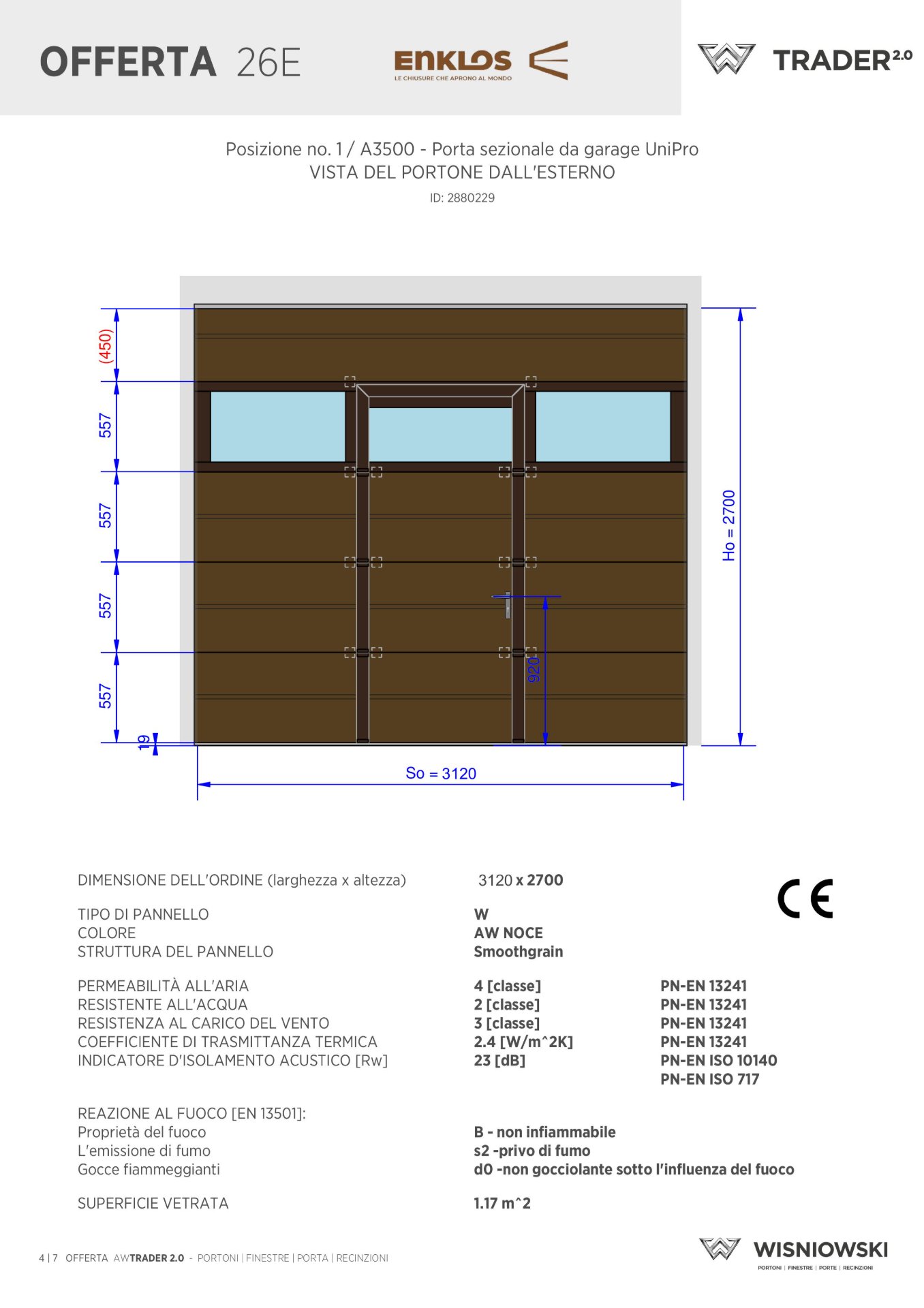Portone sezionale UniPro SSP 3,120 m x 2,700 m - Immagine 1